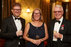 From left are Michael Prince, Susan Cain and Colonel Roger Merryweather