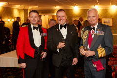 From left are guest speaker Brigadier Andy Watson, Mark Crane and Air Chief Marshall Sir Andrew Pulford